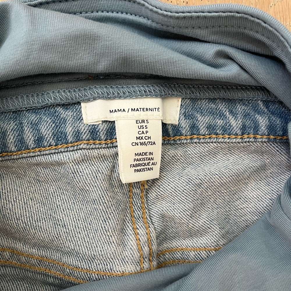 MAMA Slim Mom Ankle Jeans Small Pale Denim Blue Maternity Full Panel Pregnacy - Picture 4 of 7